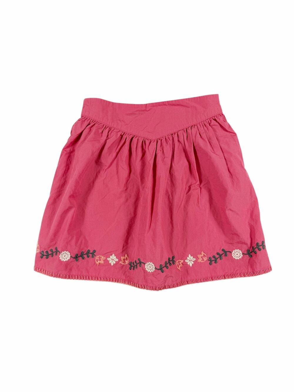 Hanna Andersson Girls Pink Embroidered Floral Skirt Size 120 (6–7)